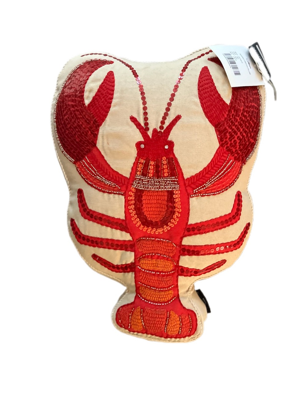 Nautica lobster-shaped decorative throw pillow! Indoor/Outdoor! Fade resistant!